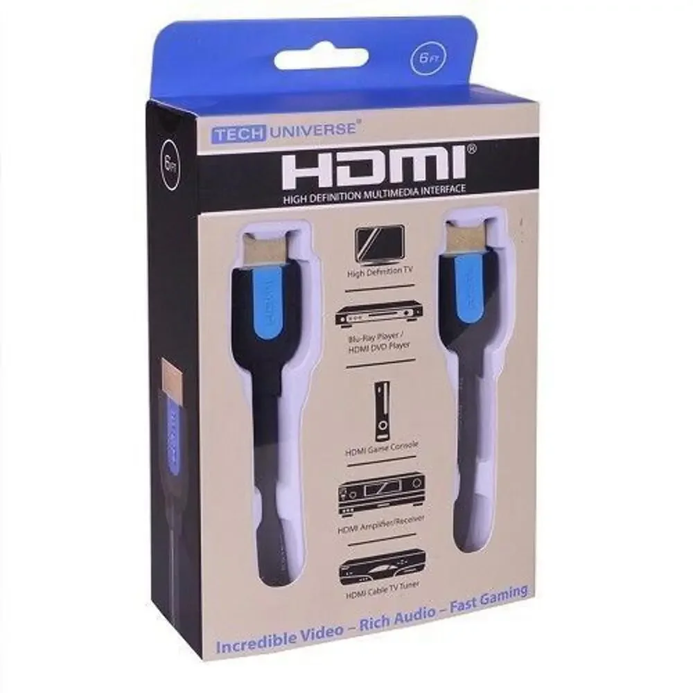 6' Tech Universe TU1549 High Speed HDMI Cable - HDMI (M) to HDMI Cable (Black)